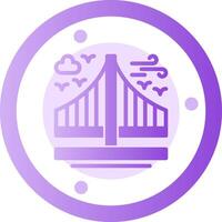 puente glifo degradado icono vector