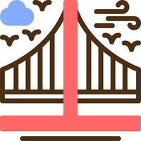 puente color lleno icono vector