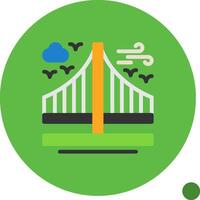 puente plano sombra icono vector