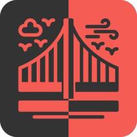 Bridge Red Inverse Icon vector