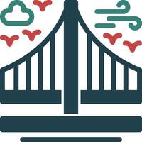 puente glifo dos color icono vector