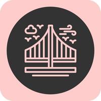 Bridge Linear Round Icon vector