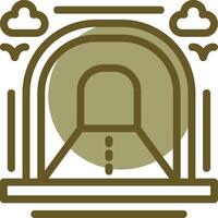 Tunnel Linear Circle Icon vector