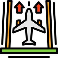 Airport runway Line Filled Icon vector