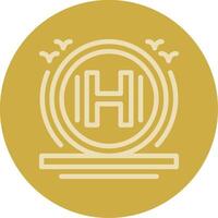 Helipad Line Multi color Icon vector