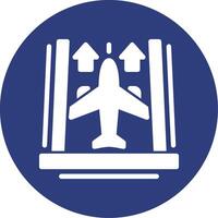 Airport runway Glyph Circle Icon vector