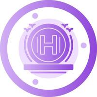 Helipad Glyph Gradient Icon vector