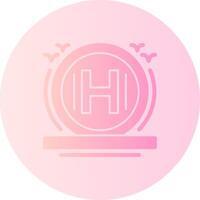 Helipad Gradient Circle Icon vector