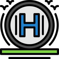 Helipad Line Filled Icon vector