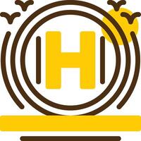 Helipad Yellow Lieanr Circle Icon vector