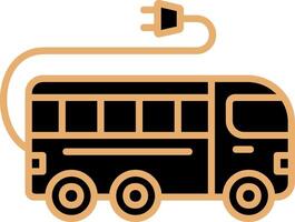 icono de vector de bus electrico