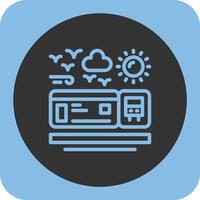 Bus ticket Linear Round Icon vector