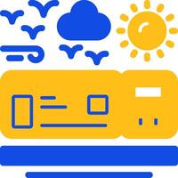 Bus ticket Flat Two Color Icon vector