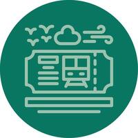Train ticket Line Multi color Icon vector