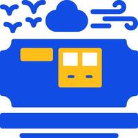 Train ticket Flat Two Color Icon vector