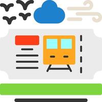 Train ticket Flat Icon vector