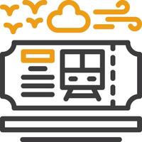 Train ticket Line Circle Icon vector