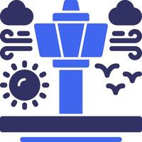 Air traffic control tower Solid Two Color Icon vector