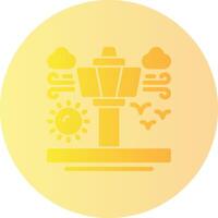 Air traffic control tower Gradient Circle Icon vector