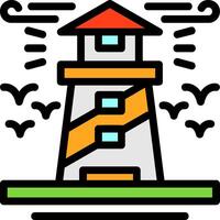 Lighthouse Line Filled Icon vector