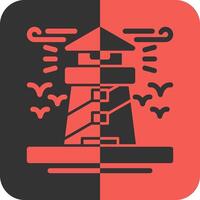 Lighthouse Red Inverse Icon vector