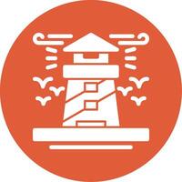 Lighthouse Glyph Circle Icon vector