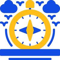 Compass Flat Two Color Icon vector