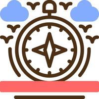 Compass Color Filled Icon vector