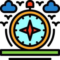 Compass Line Filled Icon vector