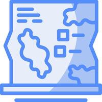 Map Line Filled Blue Icon vector