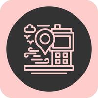 GPS device Linear Round Icon vector