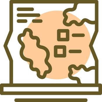 Map Linear Circle Icon vector