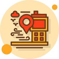 GPS device Filled Shadow Circle Icon vector