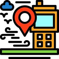 GPS device Line Filled Icon vector