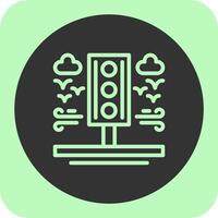 Traffic light Linear Round Icon vector