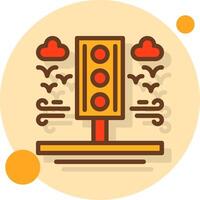 Traffic light Filled Shadow Circle Icon vector