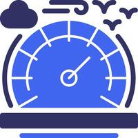 Speedometer Solid Two Color Icon vector