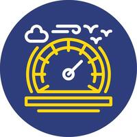 Speedometer Dual Line Circle Icon vector
