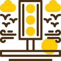 Traffic light Yellow Lieanr Circle Icon vector