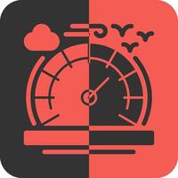 Speedometer Red Inverse Icon vector