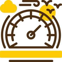 Speedometer Yellow Lieanr Circle Icon vector