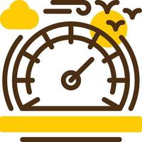 Speedometer Yellow Lieanr Circle Icon vector