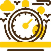 Stopwatch Yellow Lieanr Circle Icon vector