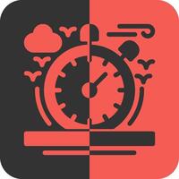 Stopwatch Red Inverse Icon vector