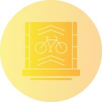 bicicleta carril degradado circulo icono vector