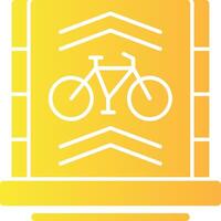 Bicycle lane Solid Multi Gradient Icon vector