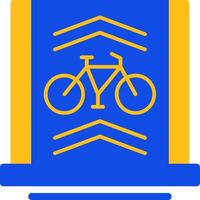 Bicycle lane Flat Two Color Icon vector