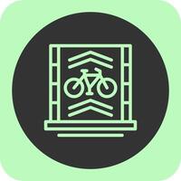 Bicycle lane Linear Round Icon vector