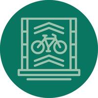 Bicycle lane Line Multi color Icon vector