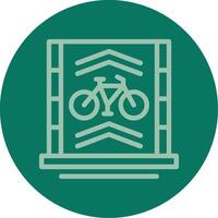 Bicycle lane Line Multi color Icon vector